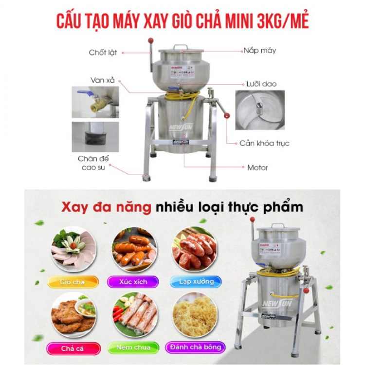 Máy xay chả lụa Newsun 3kg