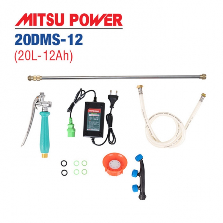 Bình xịt điện bộ bơm đôi Mitsu Power 20MS-12 (20L, 12AH)