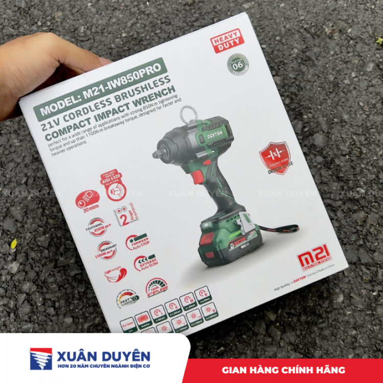 Máy siết bu lông dùng pin 21V Dekton M21-IW850PRO