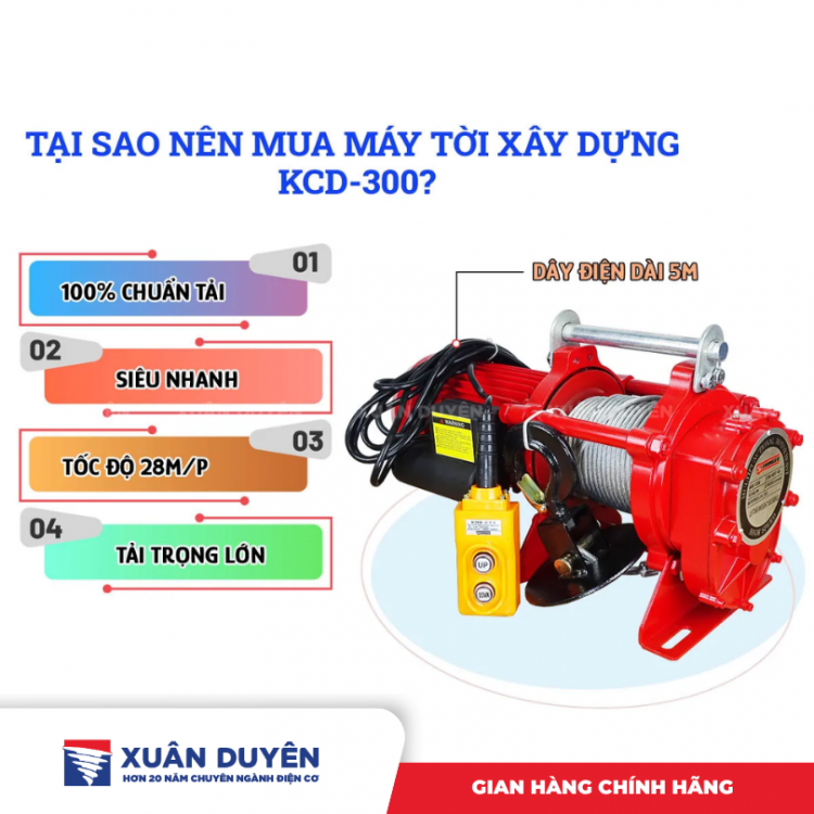 Máy tời xây dựng 150 - 300kg Stronger KCD300