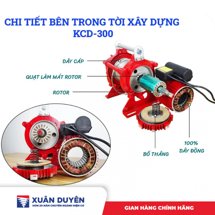 Máy tời xây dựng 150 - 300kg Stronger KCD300