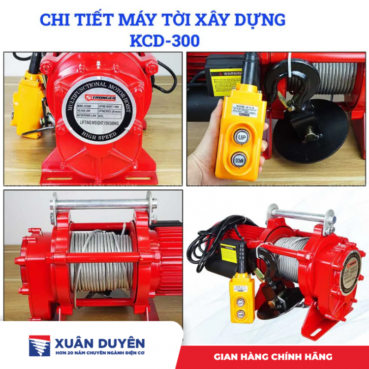 Máy tời xây dựng 150 - 300kg Stronger KCD300