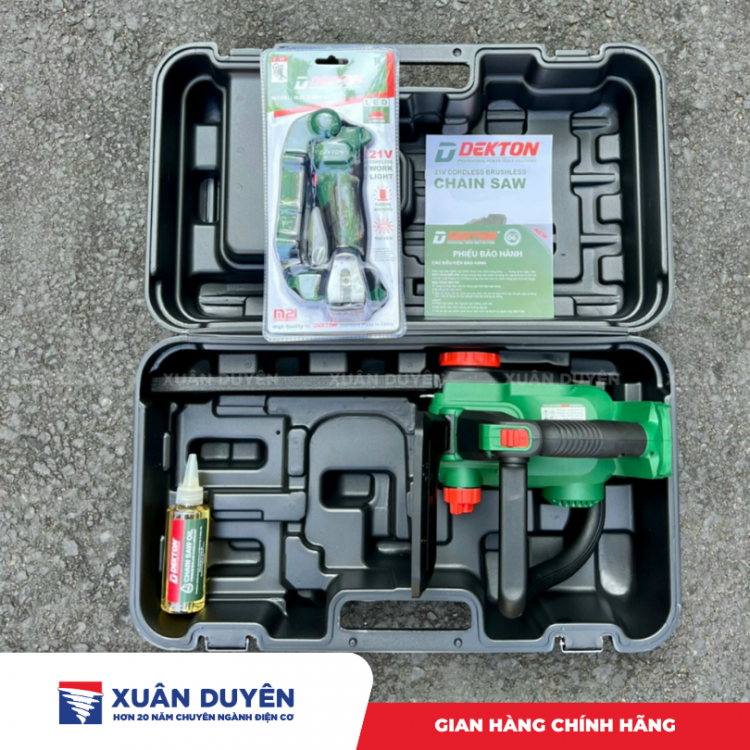 Máy cưa xích dùng pin 21V Dekton M21-CX12BL 