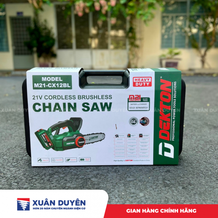 Máy cưa xích dùng pin 21V Dekton M21-CX12BL 