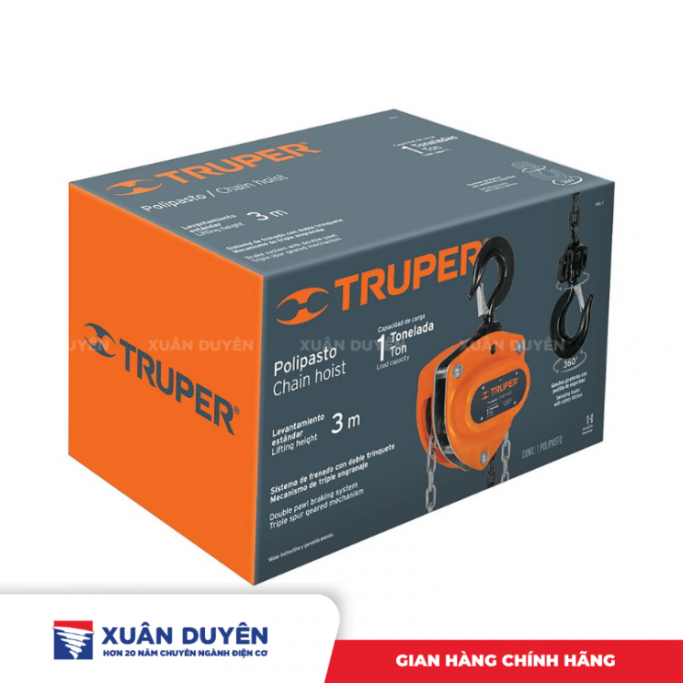 Pa lăng xích kéo tay 1,5tấn 3m Truper 16825 (POL-1-1/2)