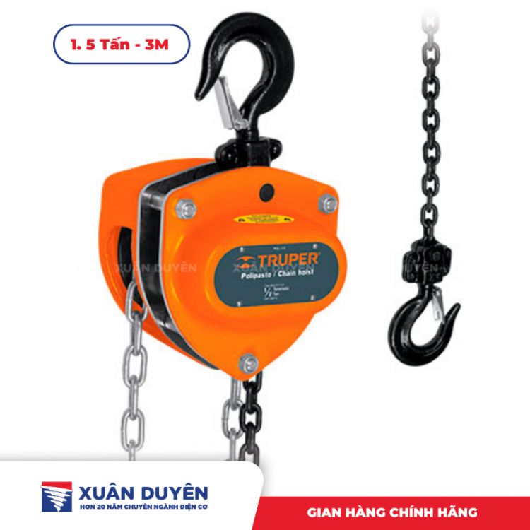 Pa lăng xích kéo tay 1,5tấn 3m Truper 16825 (POL-1-1/2)