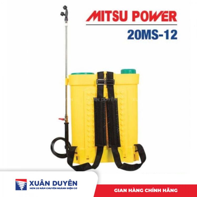 Bình xịt điện bộ bơm đôi Mitsu Power 20MS-12 (20L, 12AH)