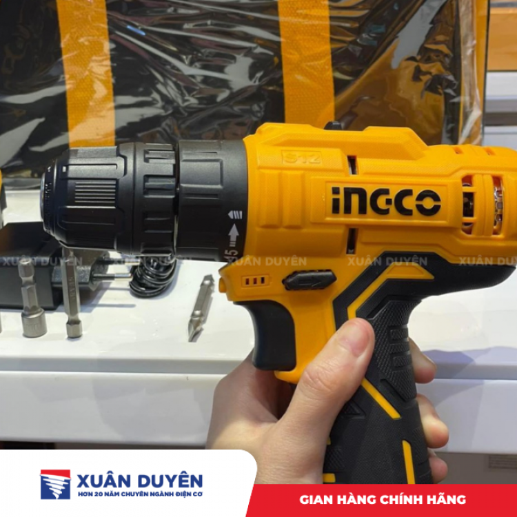 Bộ combo máy khoan 10mm và siết vít dùng pin Lithum 12V Ingco CKLI1201