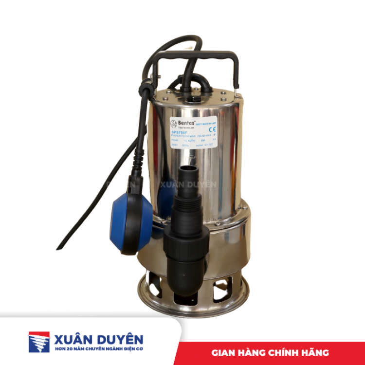 Bơm chìm nước thải Bentas 1HP SPS750F 