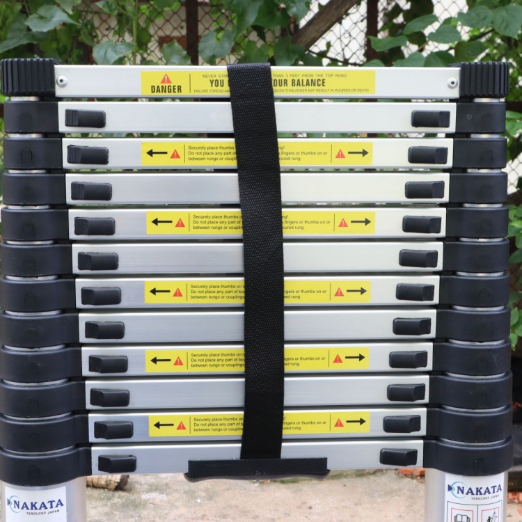 Thang nhôm đơn Nakata TY612 (rút 3m8 đứng, màu đen)