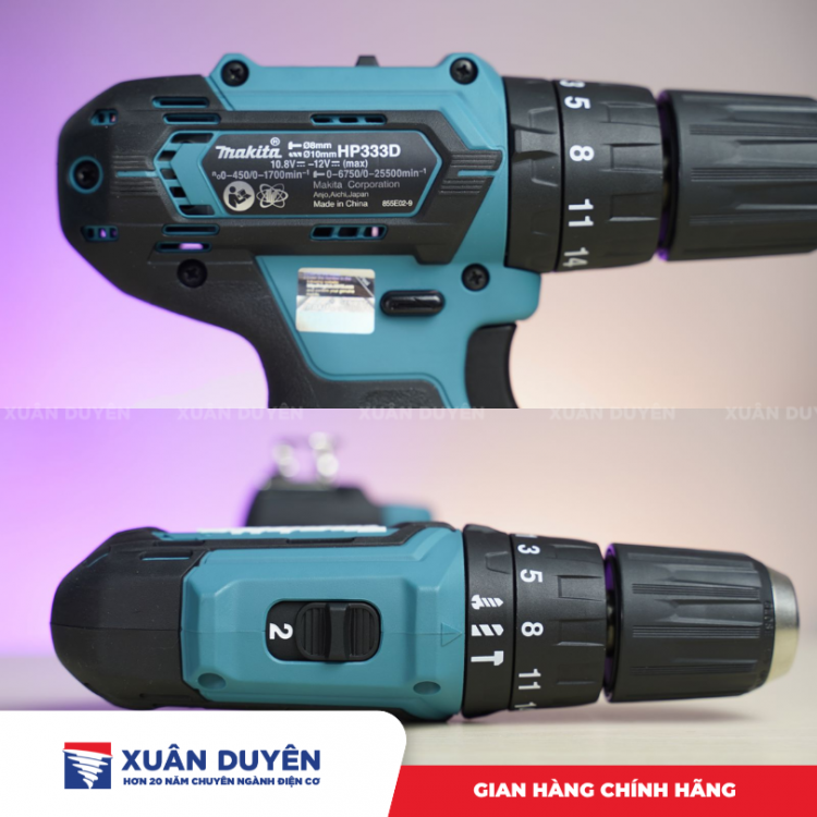 Bộ máy khoan vặn vít dùng pin 12V Makita CLX228S (HP333D+TD110D)