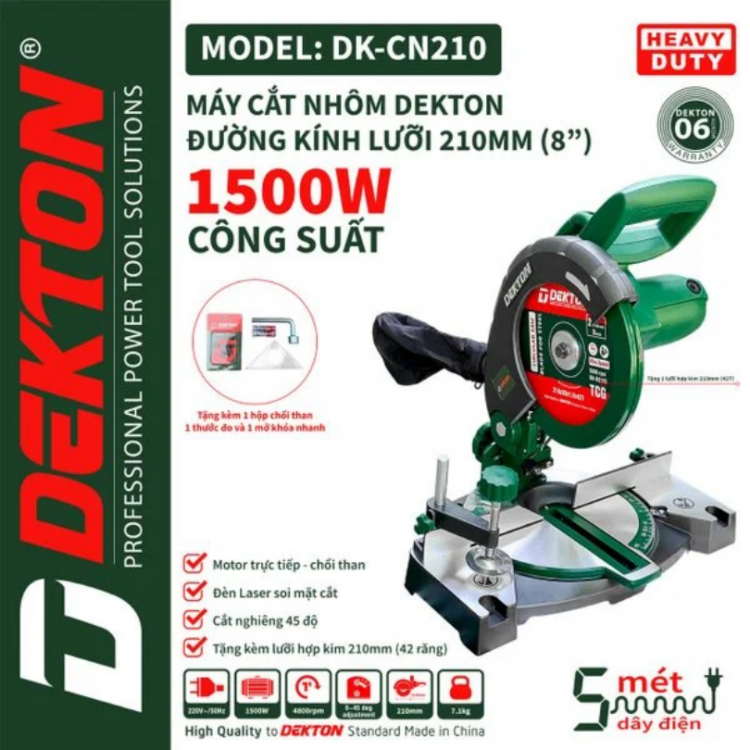Máy cắt nhôm Dekton DK-210 (210MM, 1500W)
