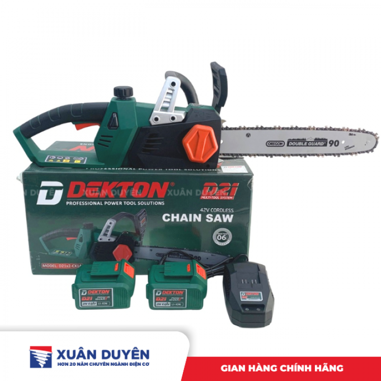 Máy cưa xích dùng pin 42V Dekton D21X2-CX14 (Chưa kèm pin sạc)