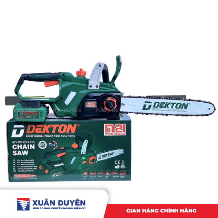 Máy cưa xích pin 42V Dekton M21X2-CS14 (Chưa kèm pin sạc, chổi than)