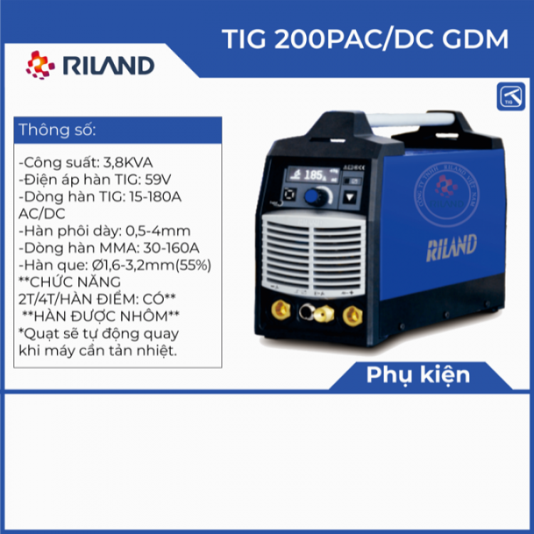 Máy hàn Riland Tig 200P AC/DC GDM