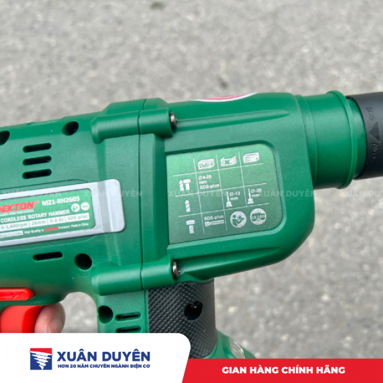 Máy khoan bê tông 3 chức năng dùng pin 42V Dekton M21-RH2603 PLUS (Chưa kèm pin sạc)