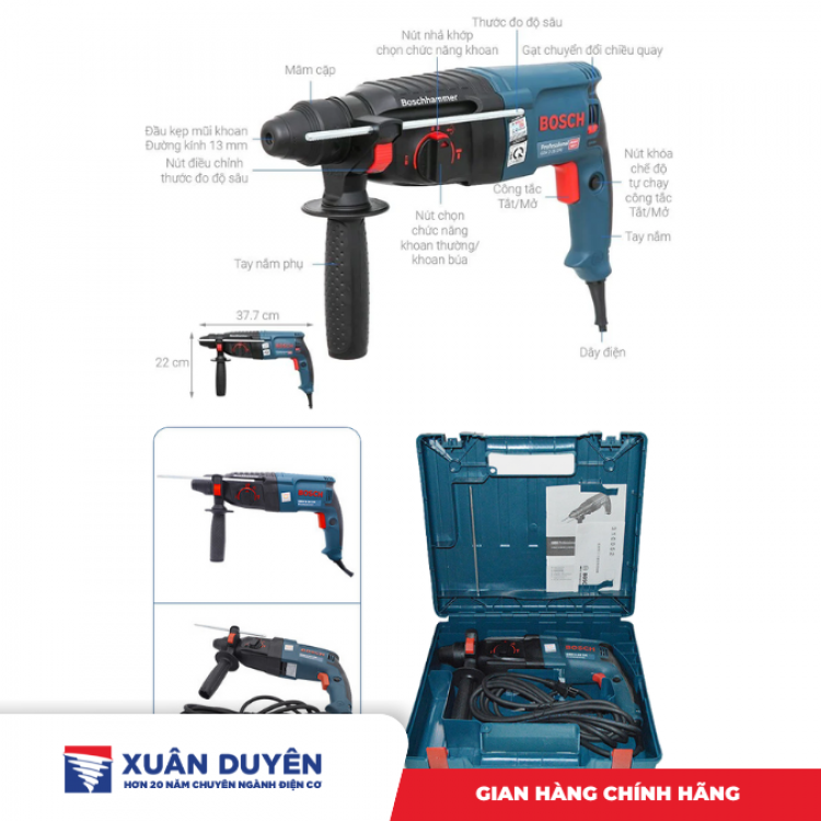 Máy khoan búa Bosch GBH 2-26 DRE (800W)