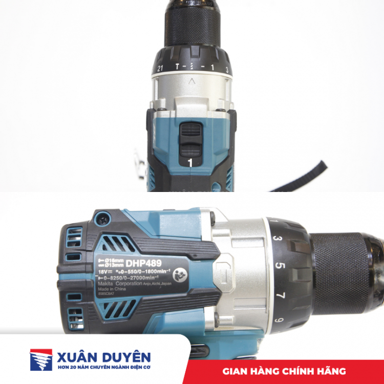 Máy khoan động lực dùng pin 18V Makita DHP489Z (Chưa kèm pin sạc)