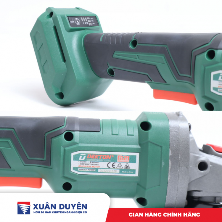 Máy mài góc dùng pin 21V Dekton M21-AG100BT (Chưa kèm pin sạc)