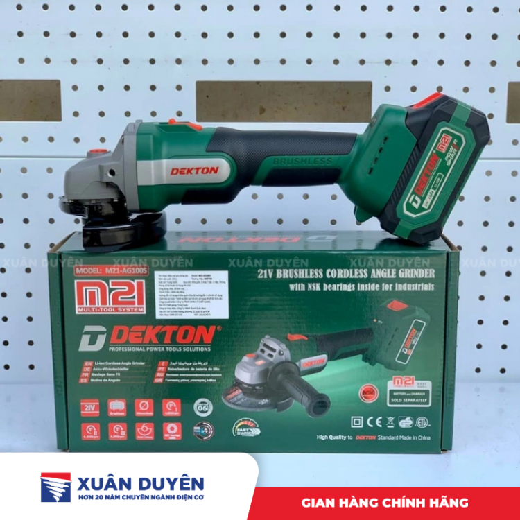Máy mài góc dùng pin 21V Dekton M21-AG100S (Chưa kèm pin sạc)