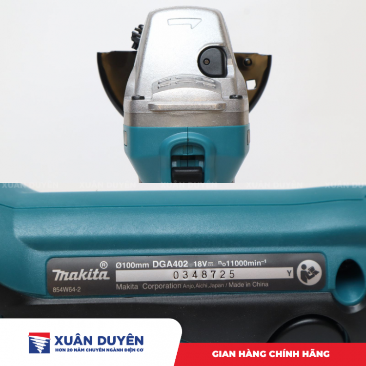 Máy mài góc dùng pin 18V Makita DGA402Z (Chưa kèm pin sạc)