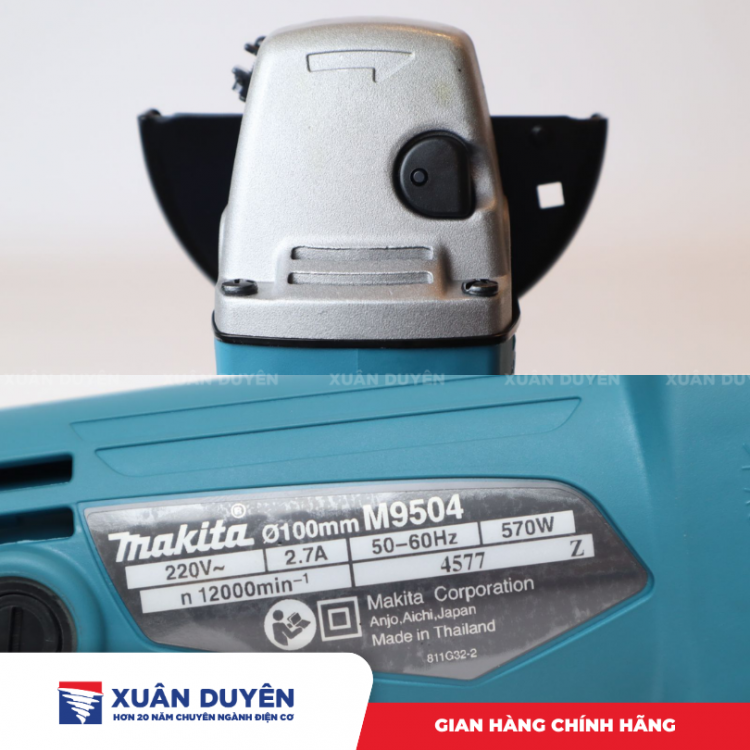 Máy mài góc Makita M9504B (100MM, 570W, Công tắc đuôi)