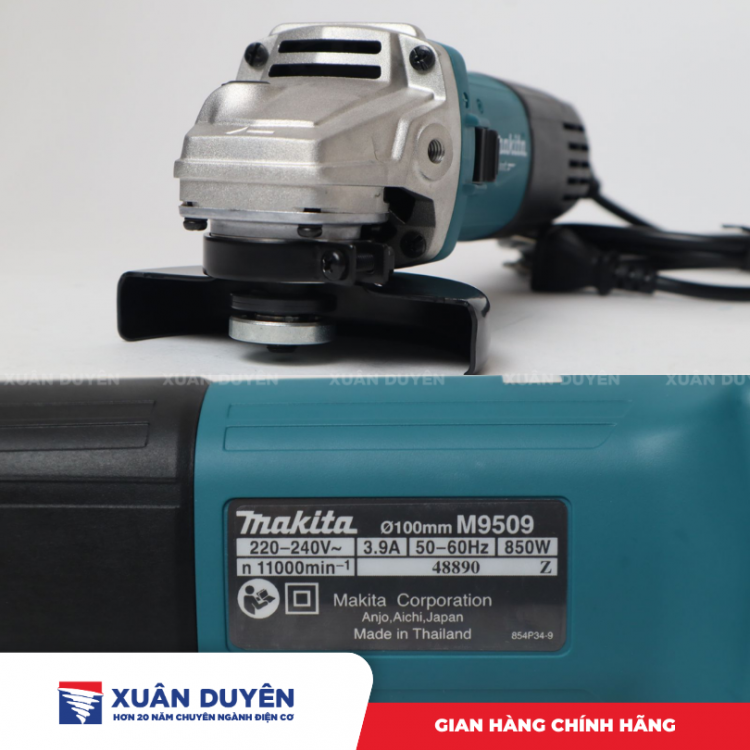 Máy mài góc Makita M9509B (100MM, 850W, Công tắc trượt)