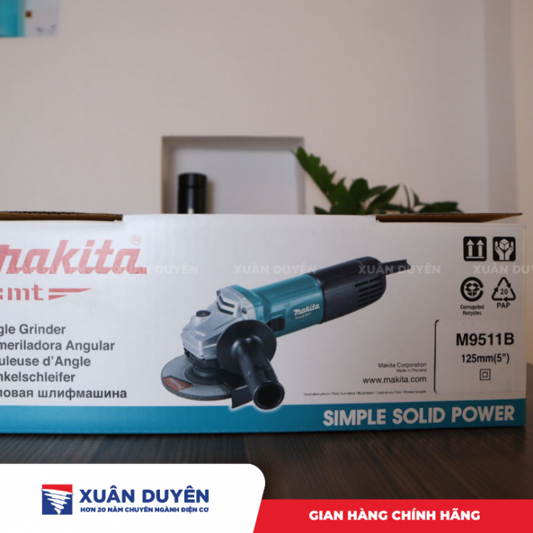 Máy mài góc Makita M9511B (125MM, 850W, Công tắc trượt)