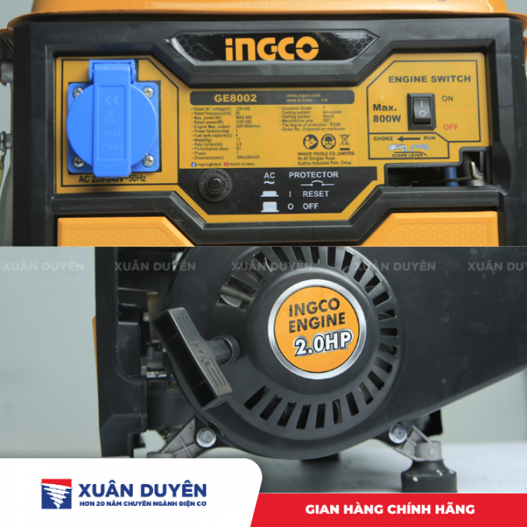 Máy phát điện dùng xăng 08KW Ingco GE8002