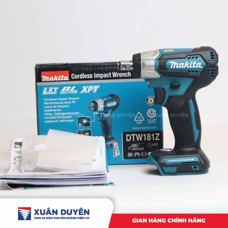 Máy siết bu lông dùng pin 18V Makita DTW181Z (Chưa kèm pin sạc)