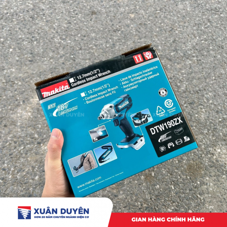 Máy siết bu lông dùng pin 18V Makita DTW190ZX (Chưa kèm pin sạc)