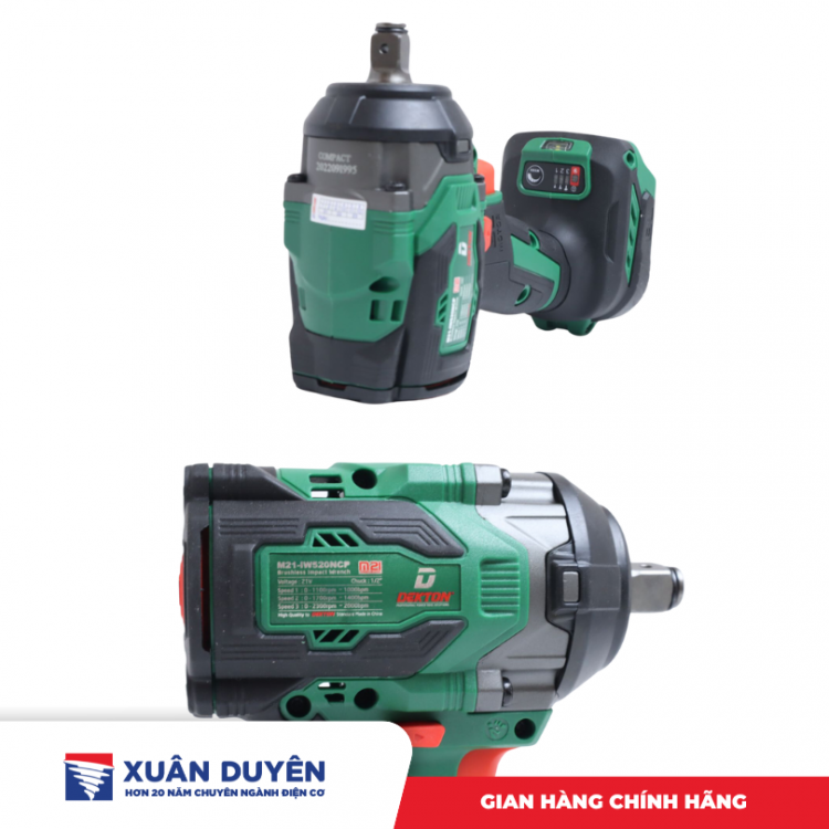 Máy siết bu lông dùng pin 21V Dekton M21-IW520NCP (Chưa kèm pin sạc)