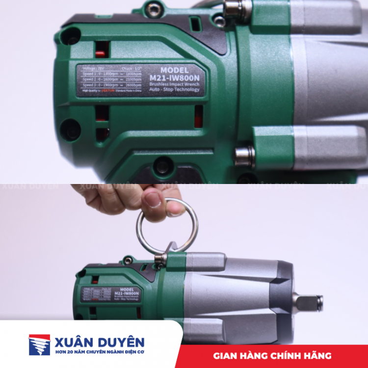 Máy siết bu lông dùng pin 21V Dekton M21- IW800N (Chưa kèm pin sạc)