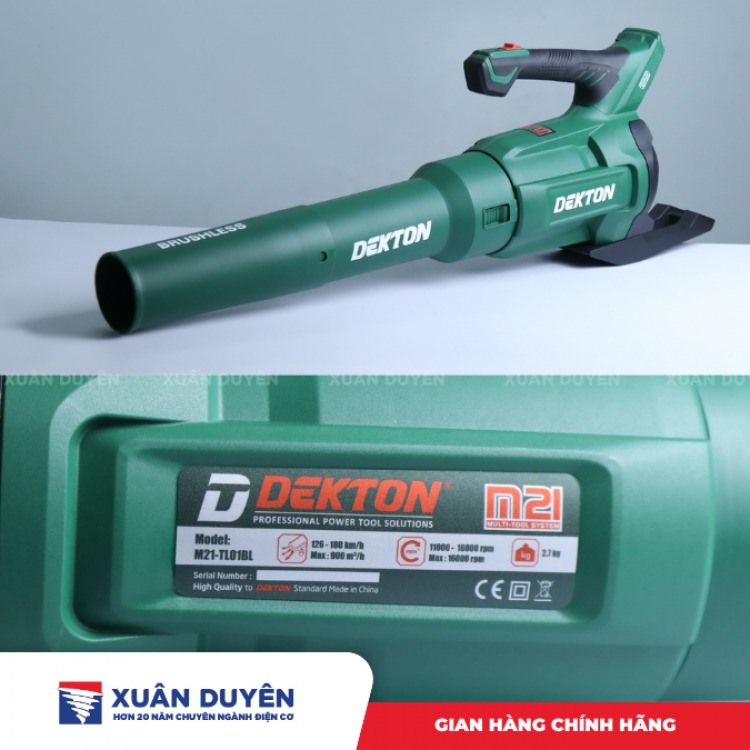 Máy thổi lá dùng pin 21V Dekton M21-TL01BL (Chưa kèm pin sạc)