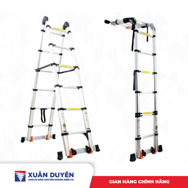 Thang nhôm đôi Nakata TY638 (chữ A 2.5m + 2.5m) màu đen