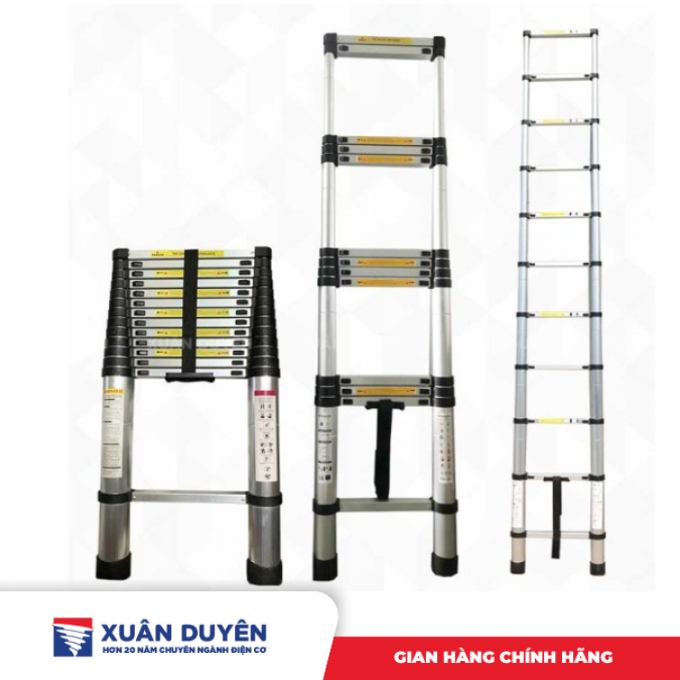 Thang nhôm đơn Nakata TY612 (rút 3m8 đứng, màu đen)